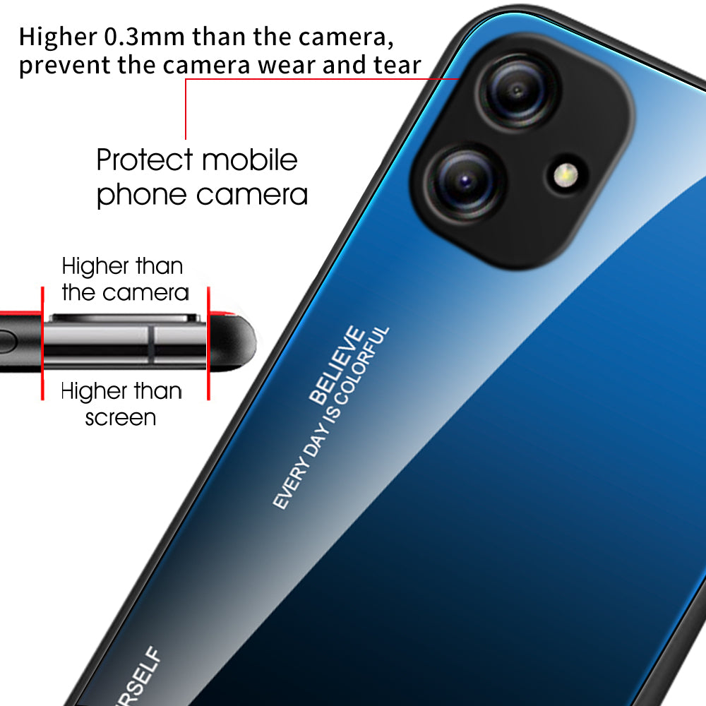 Tempered Glass Phone Case for Samsung Galaxy A04e 4G F04 4G M04 4G Anti-Scratch PC TPU Gradient Color Phone Cover Tempered Glass Phone Case for Samsung Galaxy A04e 4G F04 4G M04 4G Anti-Scratch PC TPU Gradient Color Phone Cover